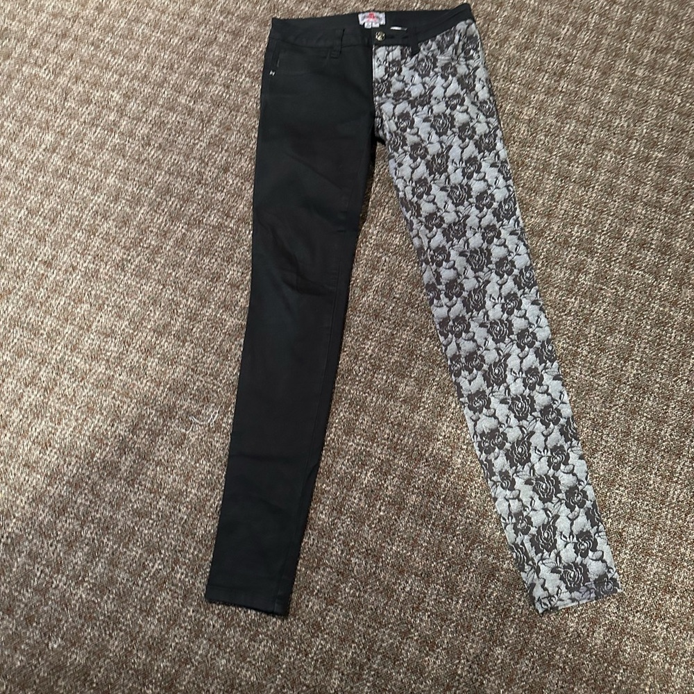 Royal Bones Black Pants with Silver Button